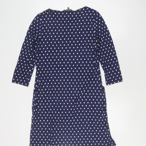 Laura Ashley Women's Blue Polka Dot A-Line Dress Size 12