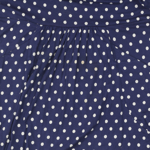 Laura Ashley Women's Blue Polka Dot A-Line Dress Size 12