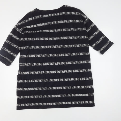 White Stuff Women's Black Striped Pullover Jumper Size 14