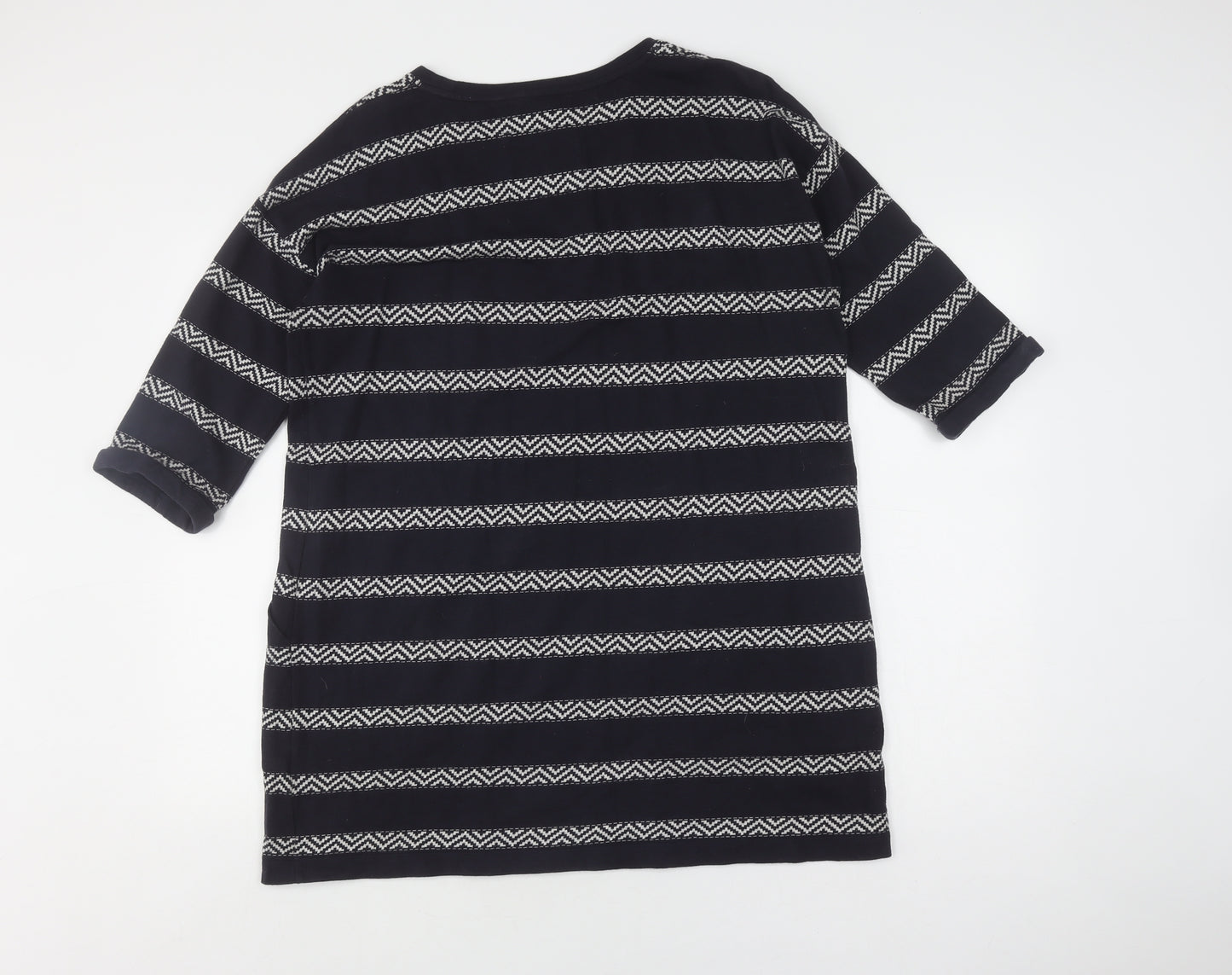 White Stuff Women's Black Striped Pullover Jumper Size 14