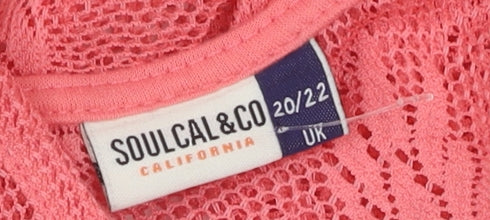 SoulCal & Co Women's Pink Cover Up 20 Plus Size Beachwear
