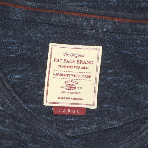 Fat Face Men's Blue Cotton Cashmere Pullover L