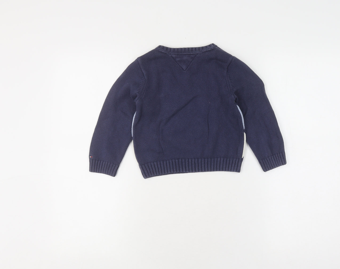 Tommy Hilfiger Boys Blue Argyle V-Neck Jumper 2 Years