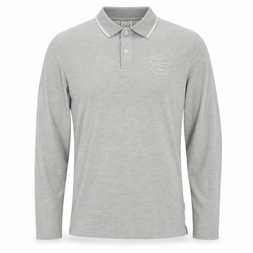 Jack & Jones Men's Grey Long Sleeve Polo M