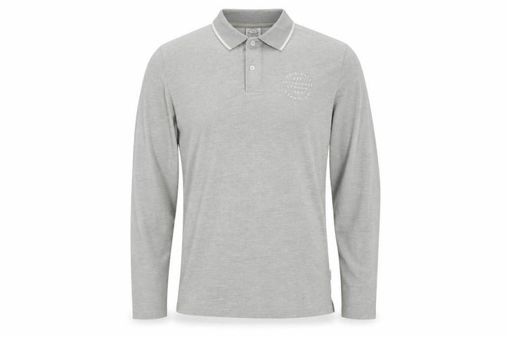 Jack & Jones Men's Grey Long Sleeve Polo M