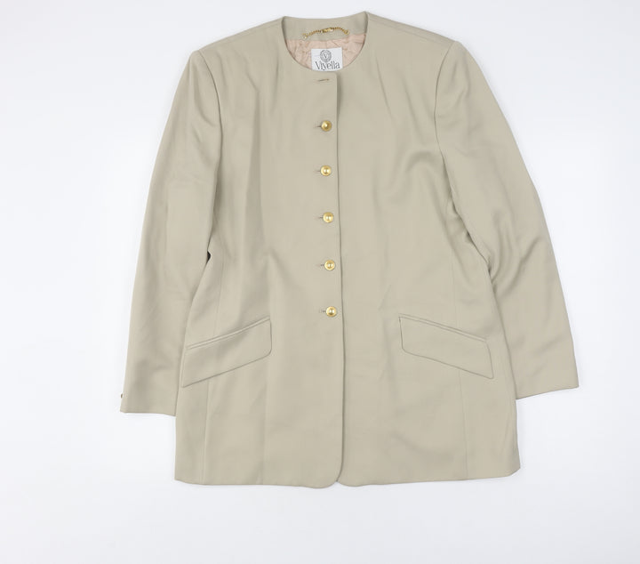 Viyella Beige Women's Blazer, Size 12 Wool Blend
