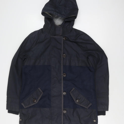 Next Women's Blue Parka Coat, Size 12, Hooded Casual