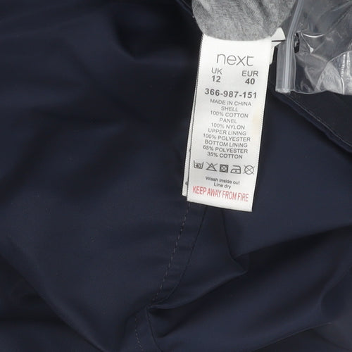 Next Women's Blue Parka Coat, Size 12, Hooded Casual