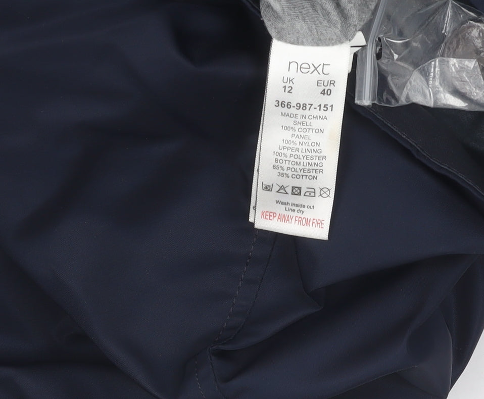 Next Women's Blue Parka Coat, Size 12, Hooded Casual