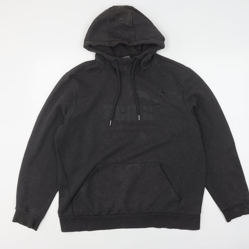 Puma Men's Black Pullover Hoodie - L - Logo Design
