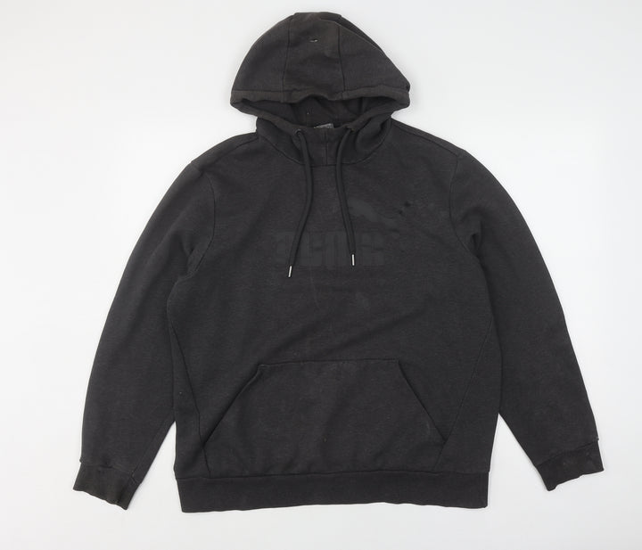 Puma Men's Black Pullover Hoodie - L - Logo Design