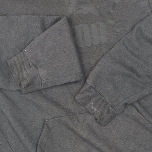 Puma Men's Black Pullover Hoodie - L - Logo Design