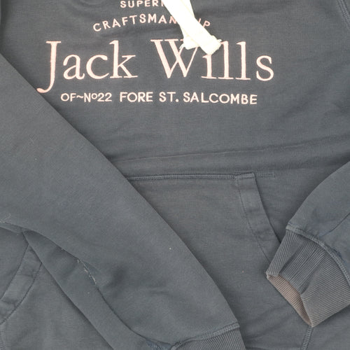 Jack Wills Women's Black Pullover Hoodie Size 16
