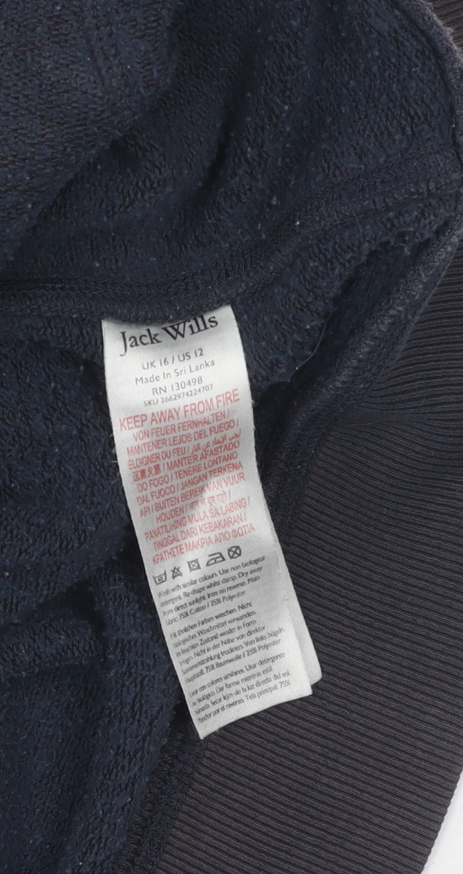 Jack Wills Women's Black Pullover Hoodie Size 16