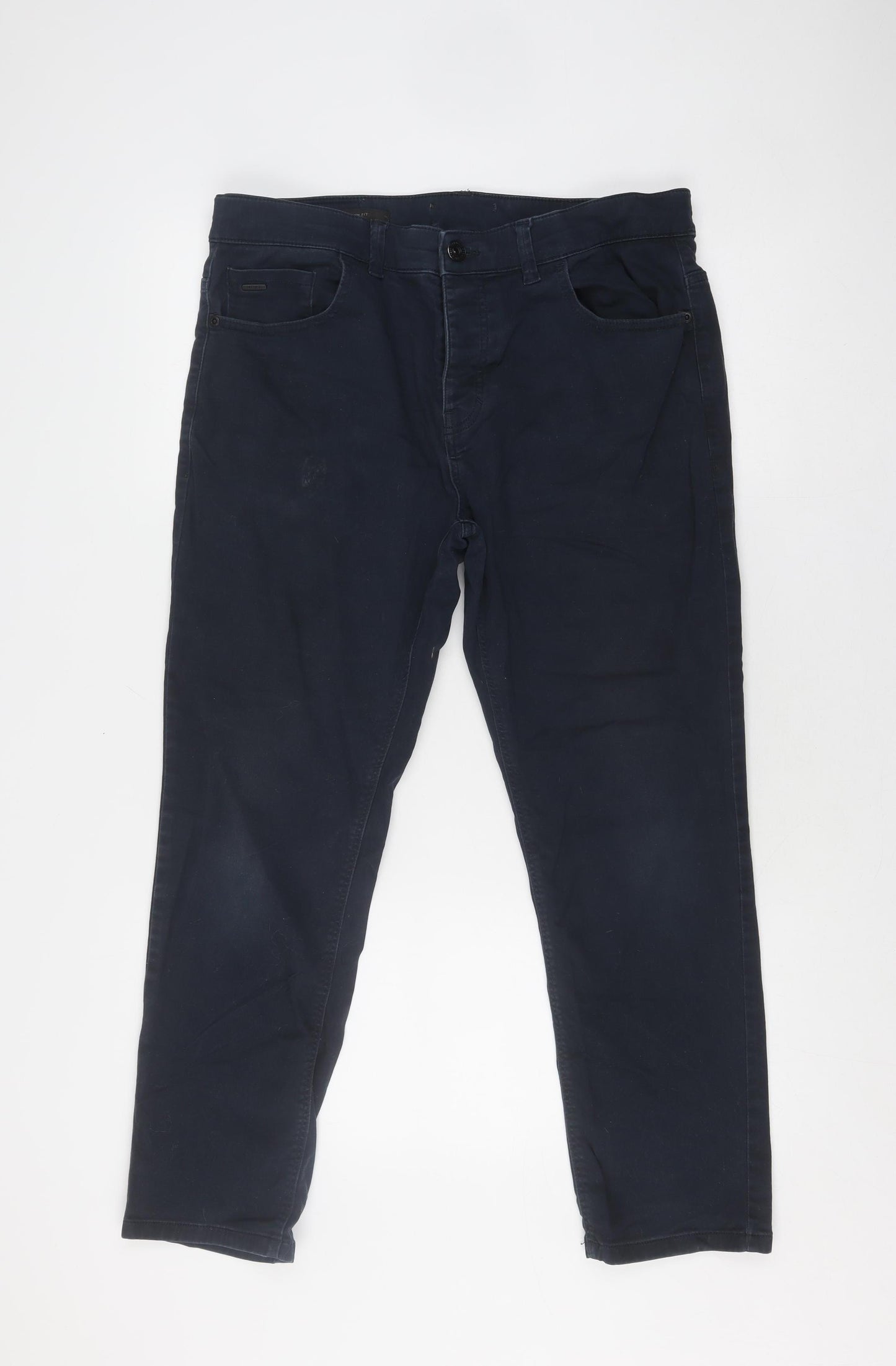 Next Men’s Black Chino Trousers, Size L, Regular Fit