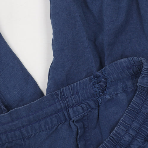 FatFace Women's Blue Linen Cotton Joggers Size 12