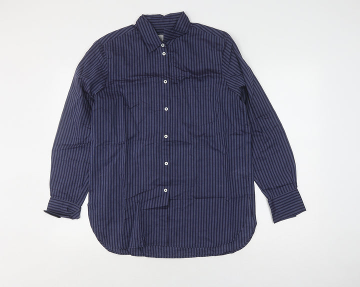 Jigsaw Unisex Adults Blue Striped Long Sleeve Shirt