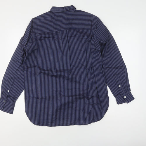 Jigsaw Unisex Adults Blue Striped Long Sleeve Shirt