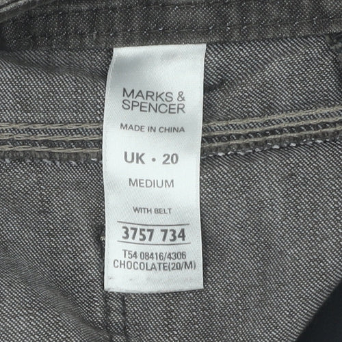 Marks and Spencer Men's Brown Regular Fit Jeans, Size 20