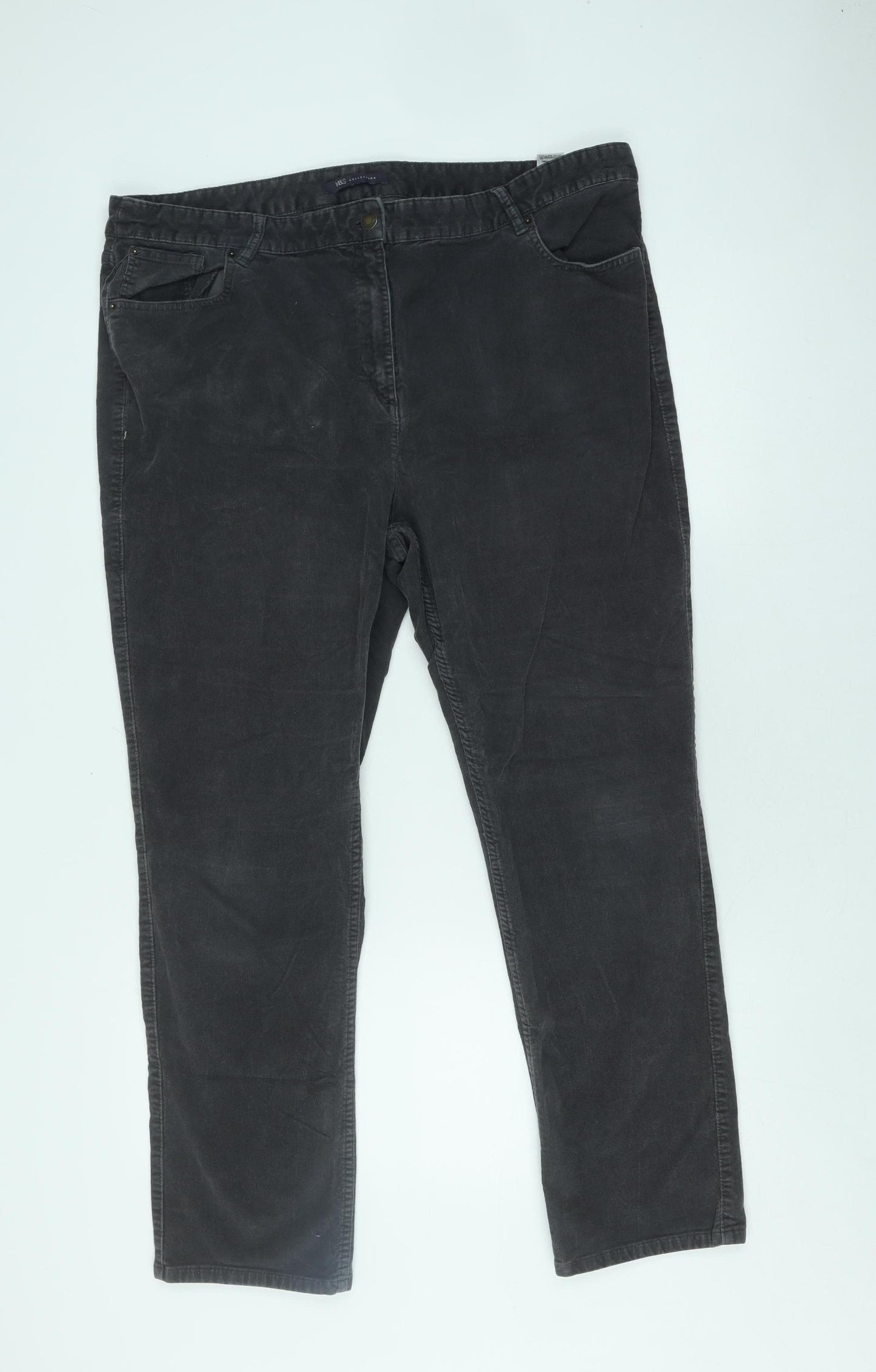 Marks and Spencer Women’s Grey Corduroy Trousers Size 20