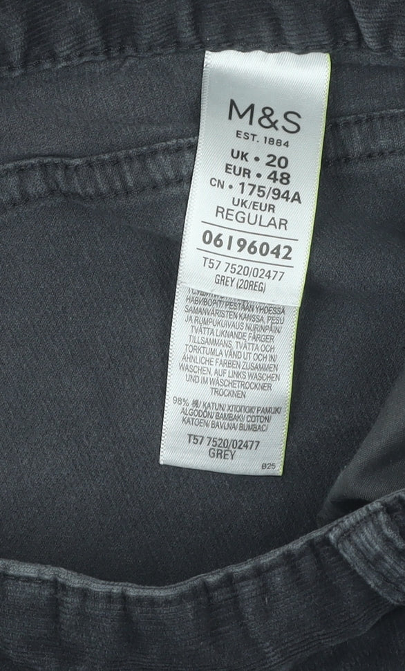 Marks and Spencer Women’s Grey Corduroy Trousers Size 20