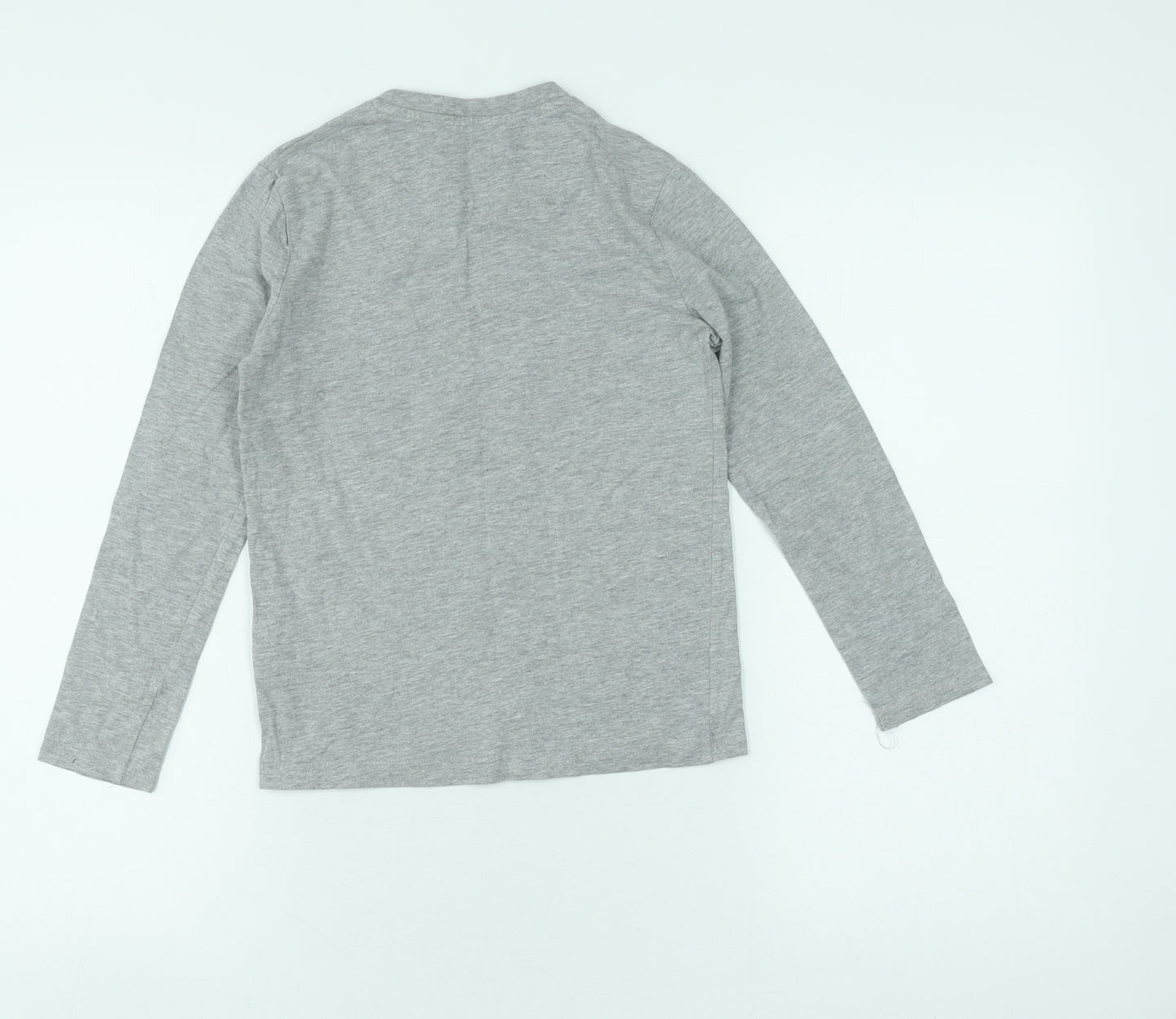 Ben Sherman Boys Grey Long Sleeve T-Shirt, Logo Design, Size 8-9