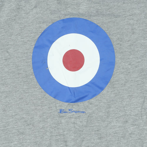 Ben Sherman Boys Grey Long Sleeve T-Shirt, Logo Design, Size 8-9