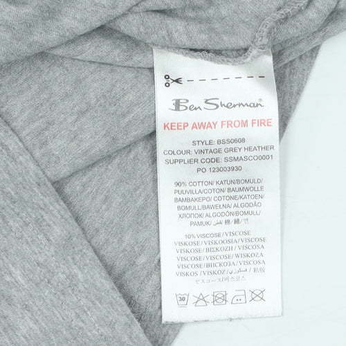 Ben Sherman Boys Grey Long Sleeve T-Shirt, Logo Design, Size 8-9