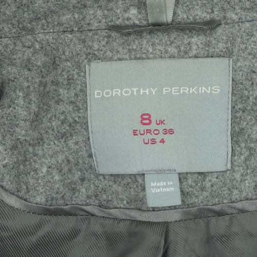 Dorothy Perkins Grey Women's Pea Coat Size 8