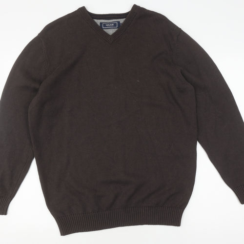 Maine New England Men’s M Brown V-Neck Pullover