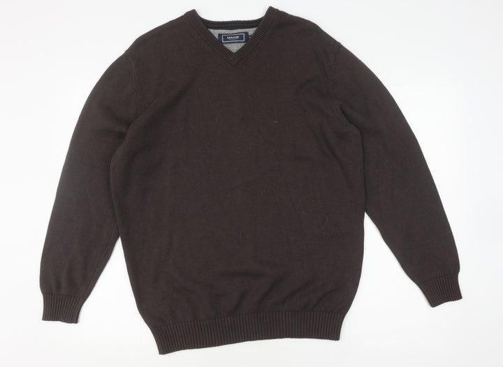 Maine New England Men’s M Brown V-Neck Pullover