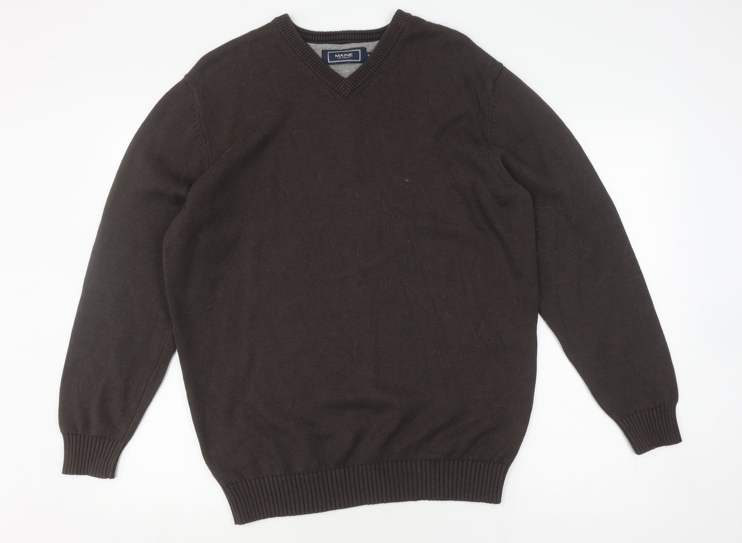 Maine New England Men’s M Brown V-Neck Pullover