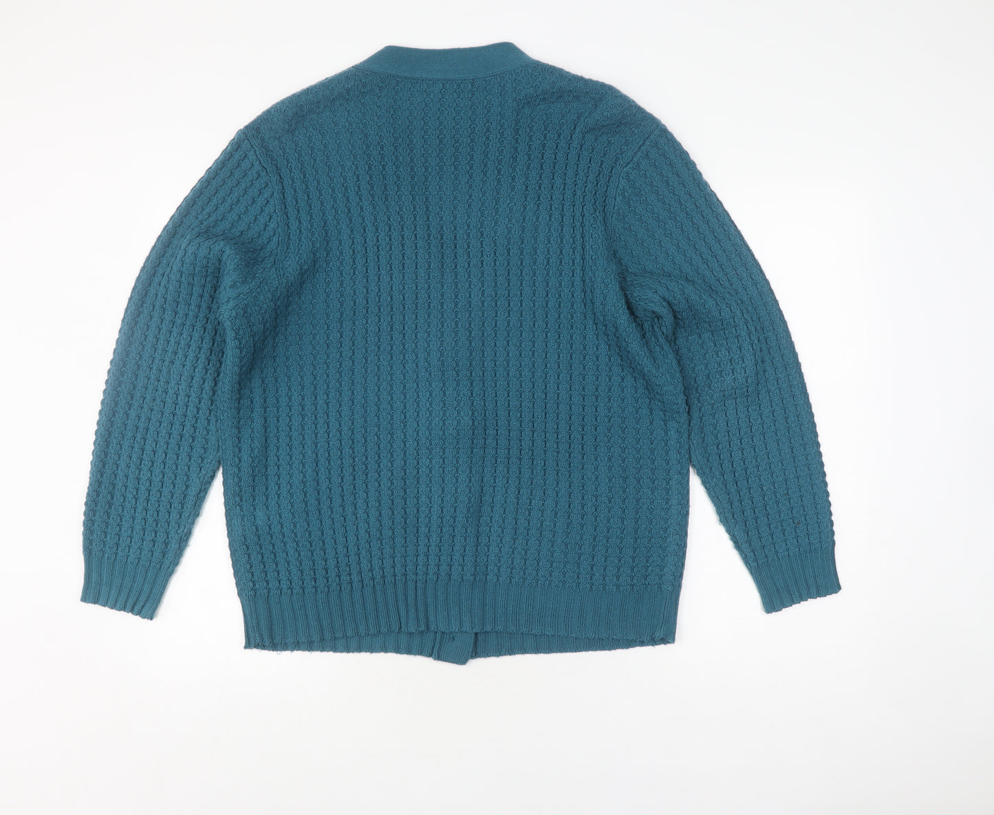 Damart Women's Blue V-Neck Cardigan, Size L