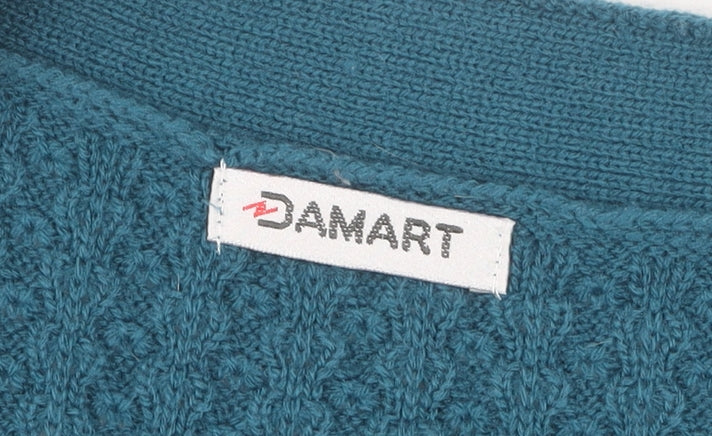 Damart Women's Blue V-Neck Cardigan, Size L