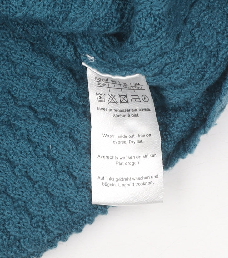 Damart Women's Blue V-Neck Cardigan, Size L