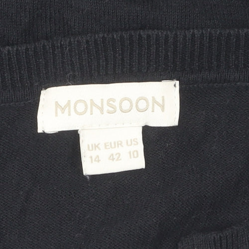 Monsoon Women's Black Long Sleeve Cardigan Size 14
