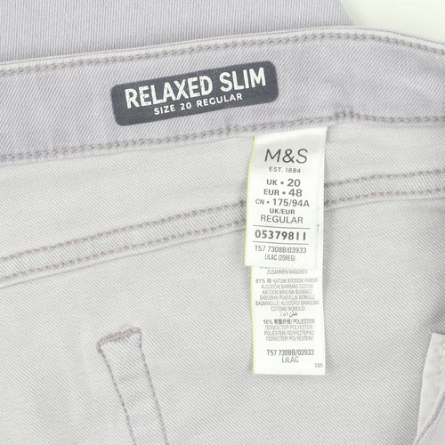 Marks & Spencer Women's Purple Relaxed Straight Jeans