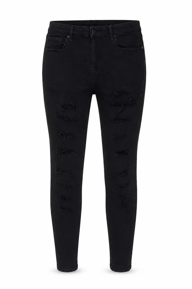 Topshop Women's Black Skinny Jeans (Size L) Slim Distressed