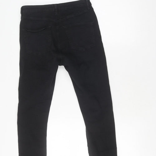 Topshop Women's Black Skinny Jeans (Size L) Slim Distressed
