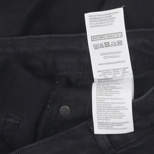 Topshop Women's Black Skinny Jeans (Size L) Slim Distressed