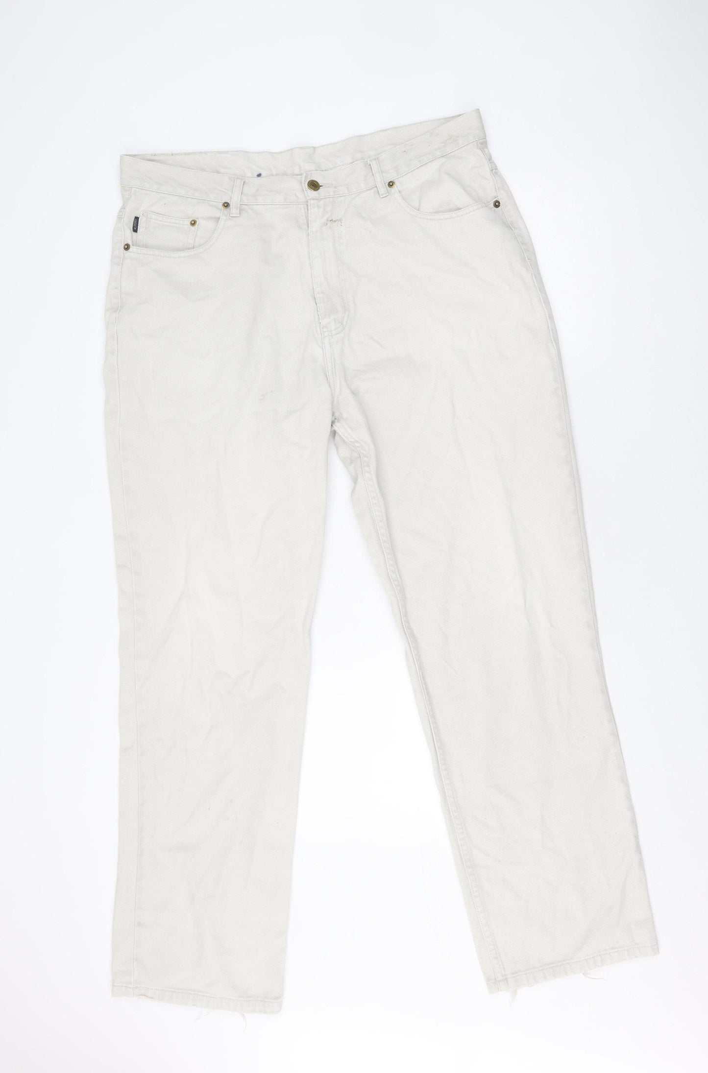 Zenos Women's White Straight Jeans Size XL