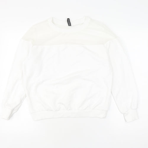 White Unisex Pullover Sweatshirt, Size M, Lightweight
