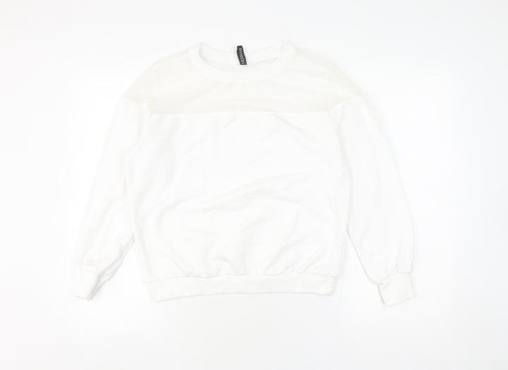 White Unisex Pullover Sweatshirt, Size M, Lightweight