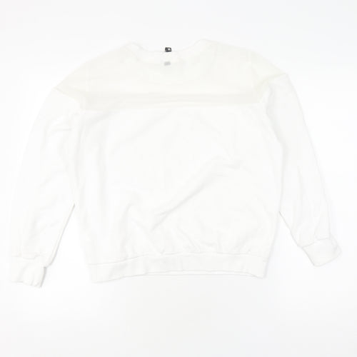 White Unisex Pullover Sweatshirt, Size M, Lightweight