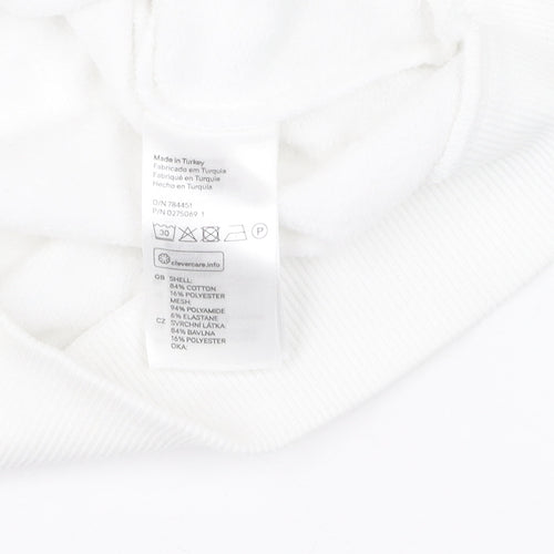 White Unisex Pullover Sweatshirt, Size M, Lightweight