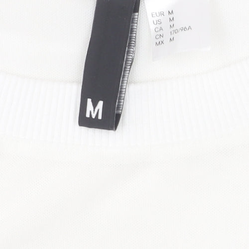White Unisex Pullover Sweatshirt, Size M, Lightweight