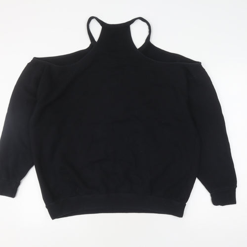 Sparkle & Fade Women's Black Cold Shoulder Sweatshirt S