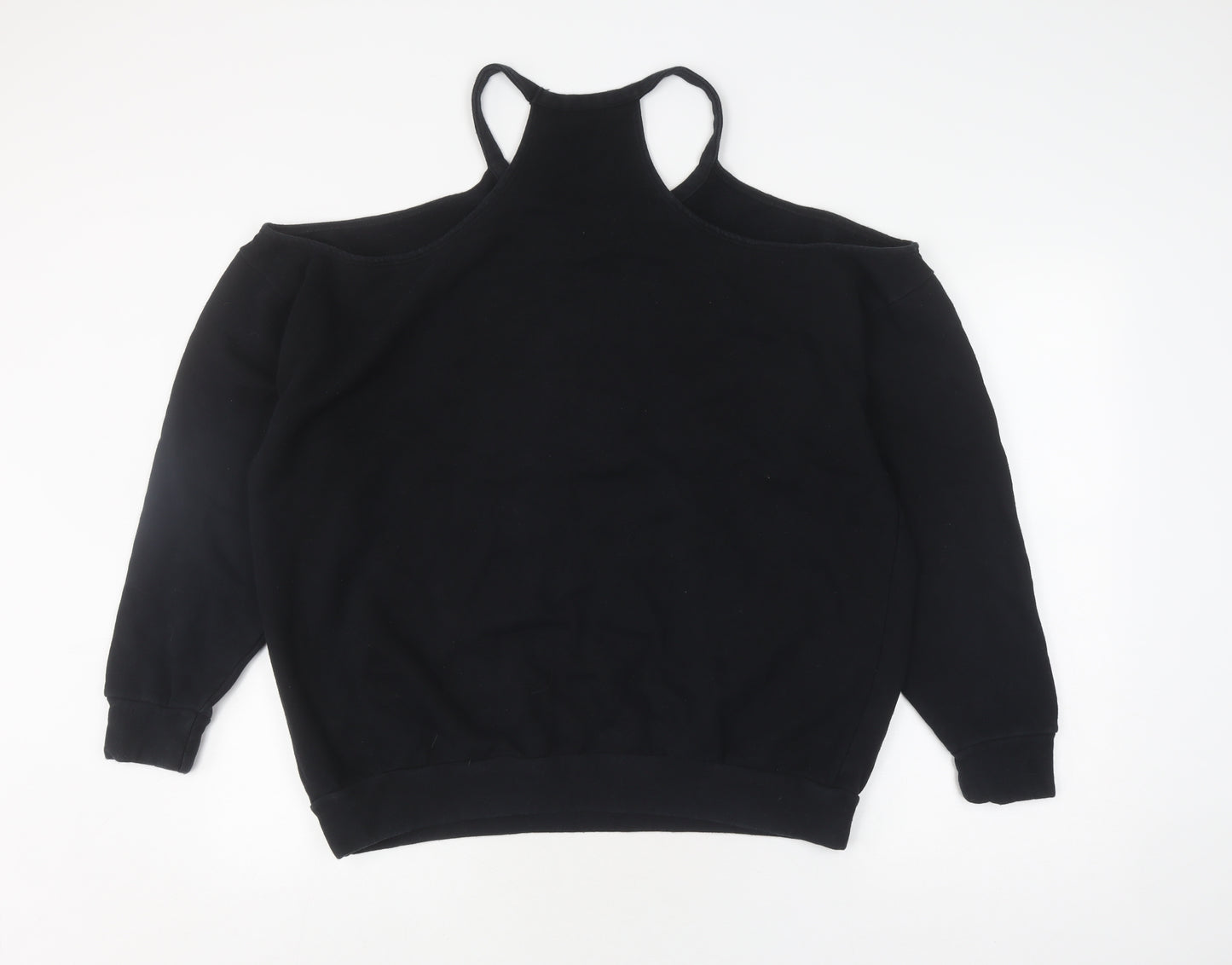Sparkle & Fade Women's Black Cold Shoulder Sweatshirt S