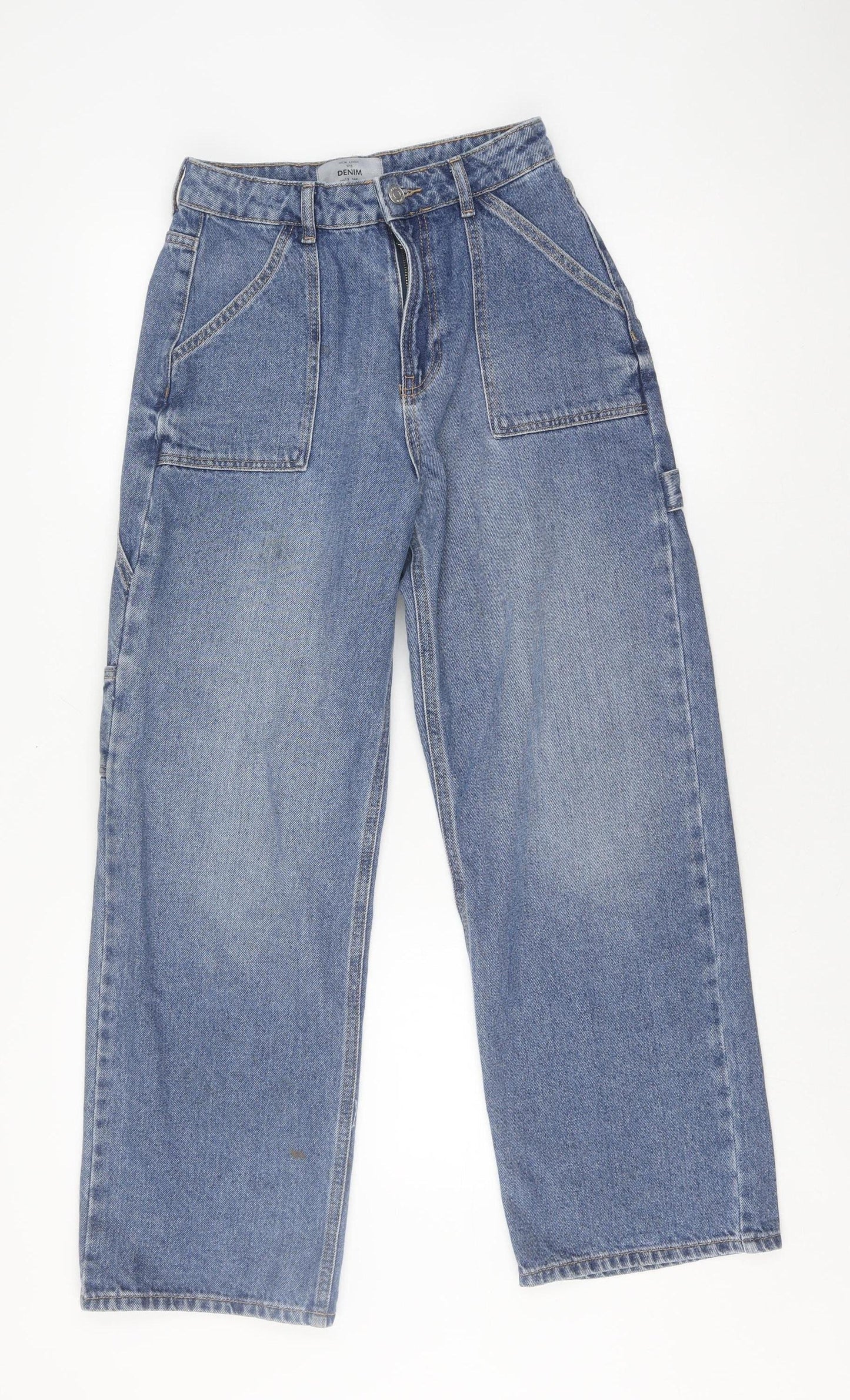New Look Teens Blue Wide-Leg Denim Jeans Size 13