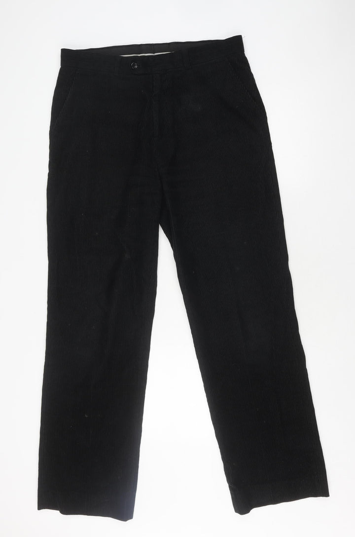 Harmer Men's Black Corduroy Trousers Size 34